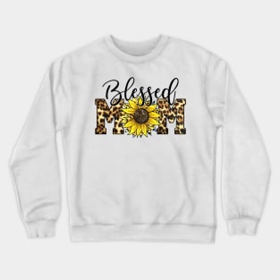 Blessed Mom Leopard   Blessed Mom Sunflower Crewneck Sweatshirt